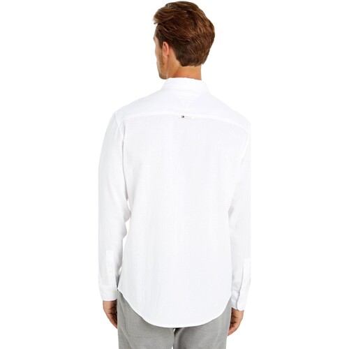 Tommy Jeans - CAMISA LINO HOMBRE BLEND DM0DM18962 Blanco