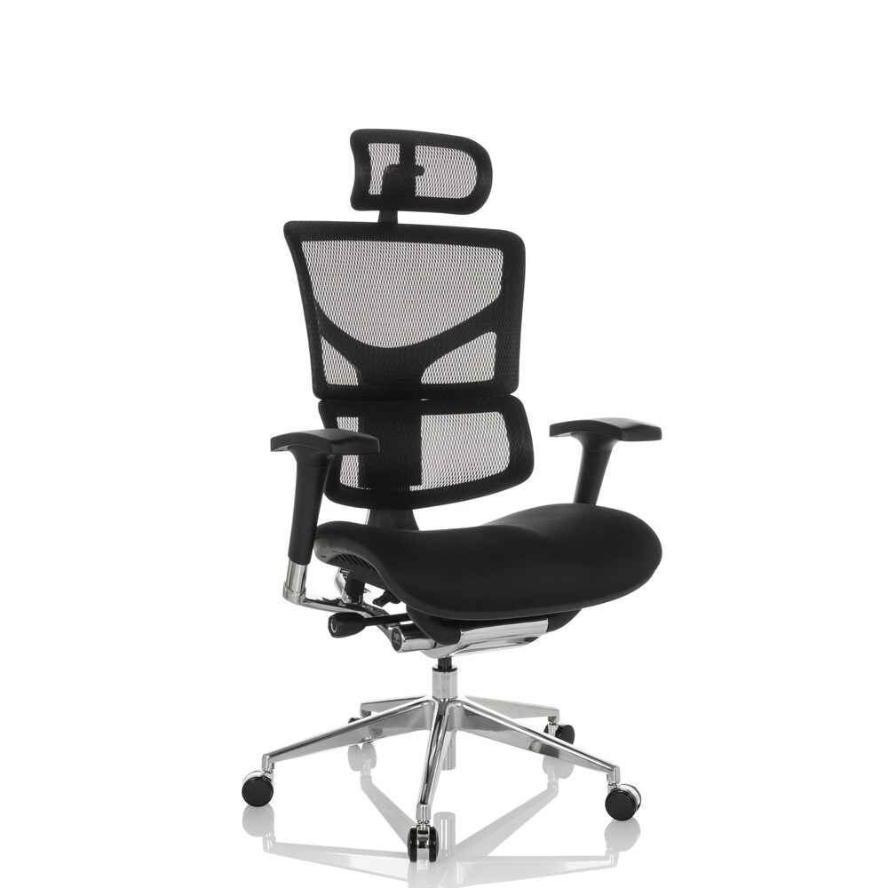 High End Bürostuhl ERGO-U2 FM Stoff/Netzstoff mit Armlehnen (höhenverstellbar) hjh OFFICE