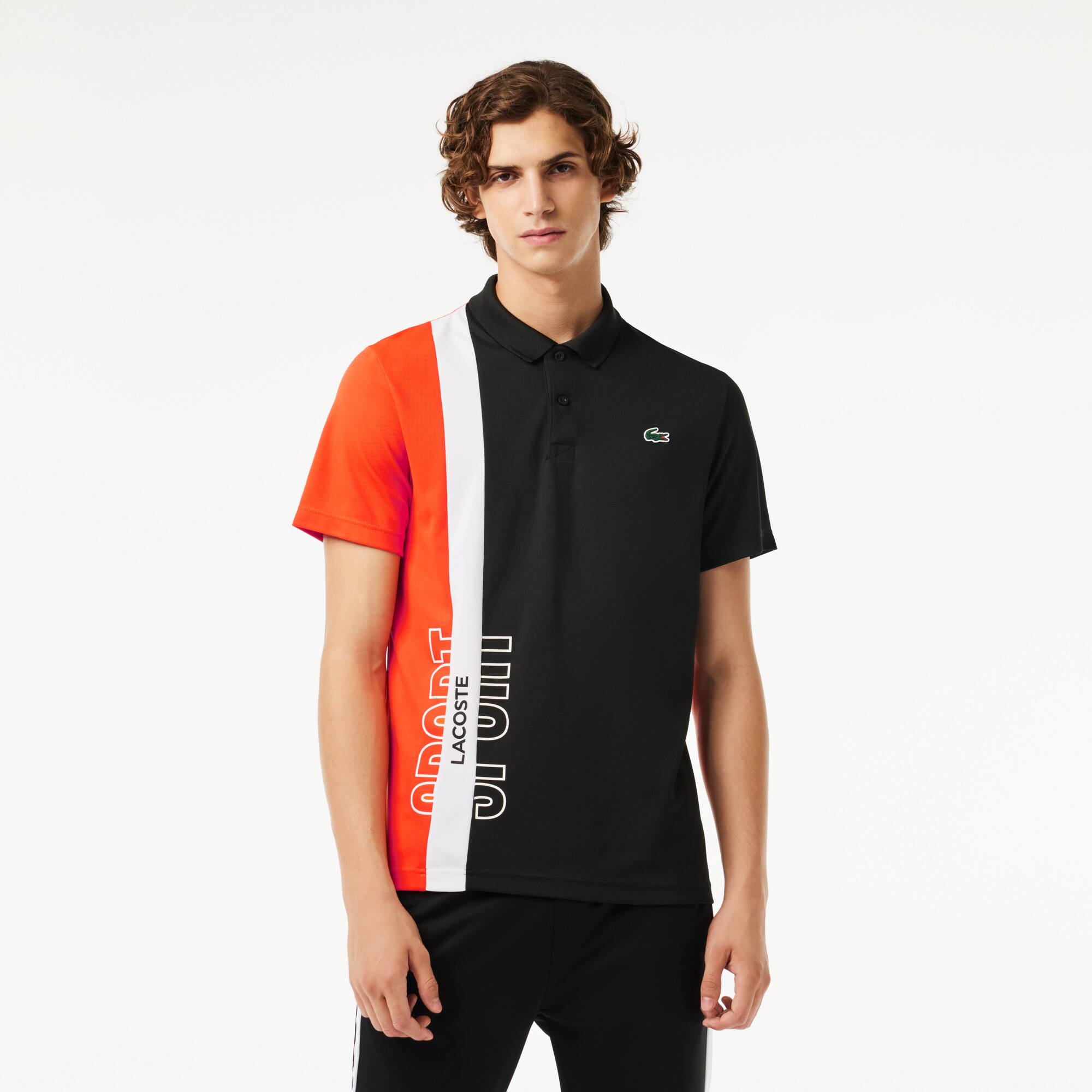 Tennis Poloshirt aus recyceltem Strick-Gewebe Kurze Ärmel - Schwarz - Lacoste - Herren