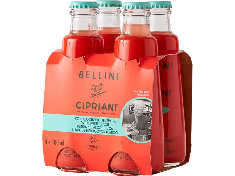 Cipriani Soft-Drinks Virgin Bellini 4 x 0.18 l Alkoholfreies Getränk mit fruchtigem Pfirsichgeschmack