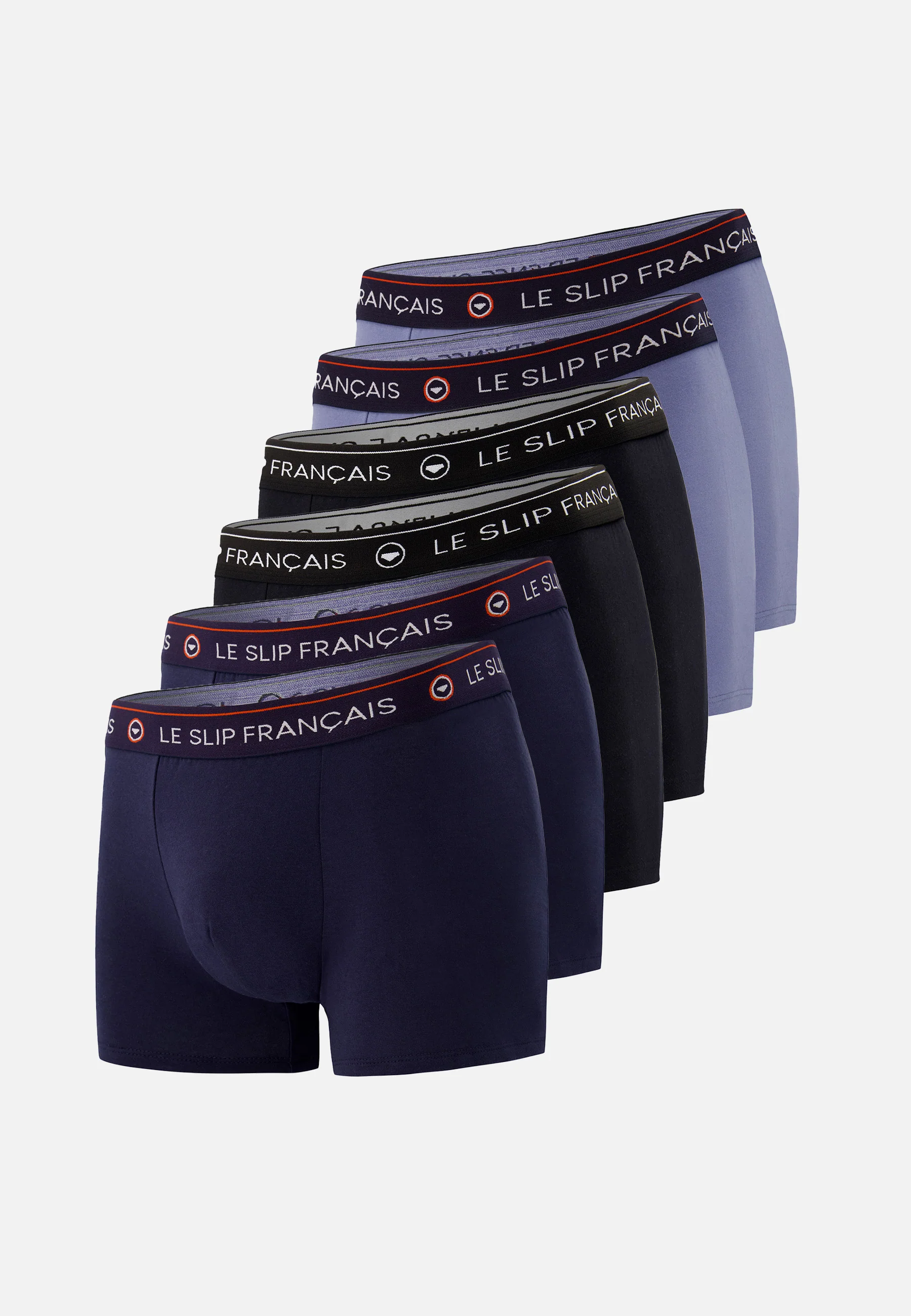 Six Pack boxers en coton-Pack 6 Boxer Redoutable Marine Noir Bleu Jean