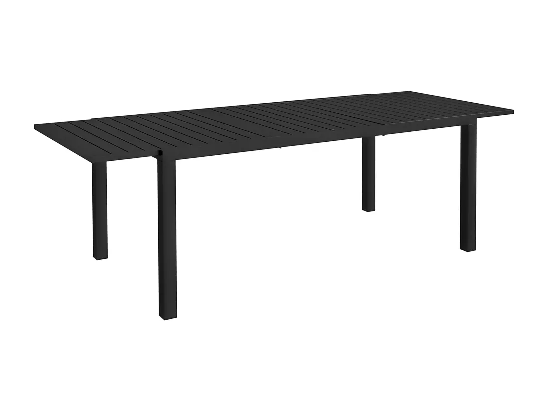 Table de jardin extensible 6-8 personnes dim. 180/240L x 94l x 73H cm alu noir