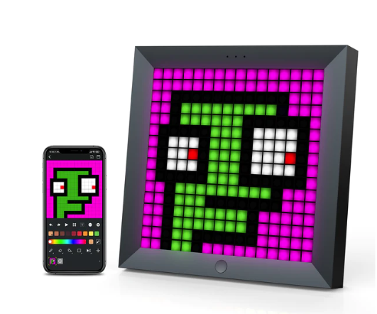 (20x20cm) Digitaler Pixel Bilderrahmen Home Deko Fotorahmen mit App Steuerung (iOS/Android) - Schwarz