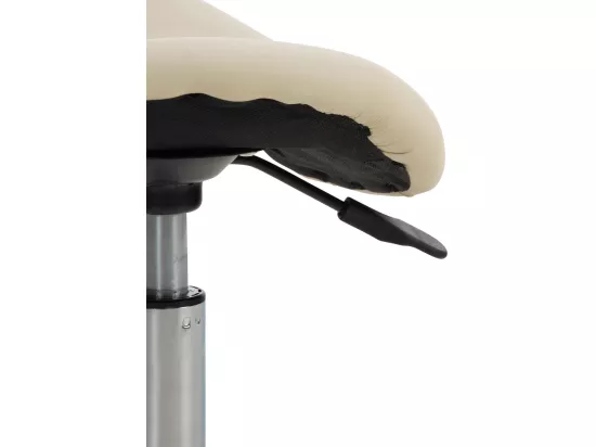 Lot de 2 Tabouret de bureau - Similicuir - Crème - Reno