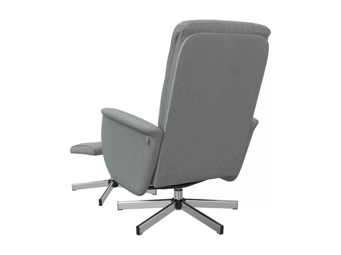 Fauteuil inclinable avec repose-pied gris clair tissu
