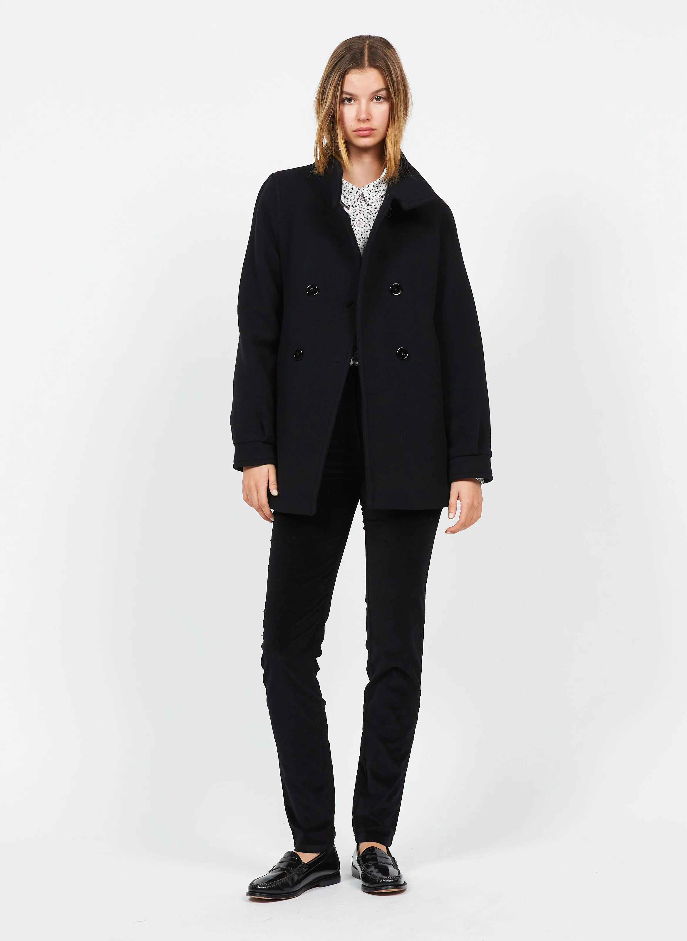 SYLVANOB - Pantalon slim en velours lisse | Noir