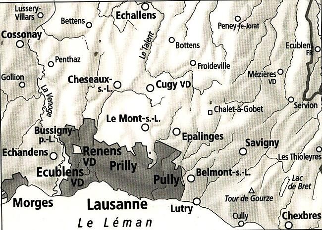 BUNDESAMT - 2507 LAUSANNE ET ENVIRONS ECHELLE 1 25 000
