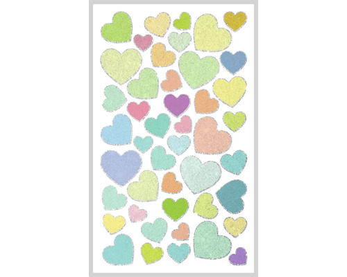 Mini stickerset voor kinderen, hartmotief, 45 stuks.