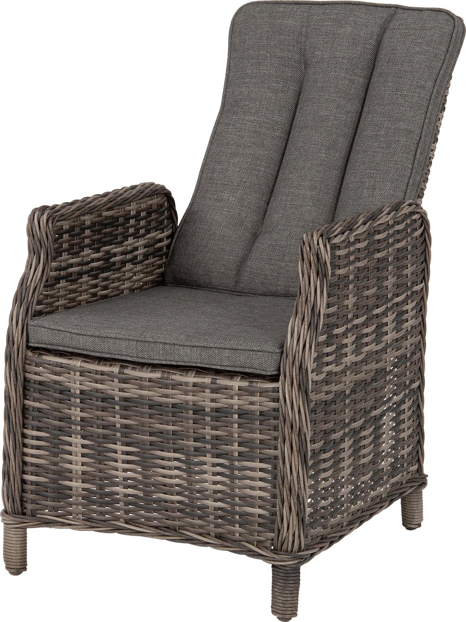 Intratuin verstelbare 4-zits diningset Lima wicker bruin / grijs
