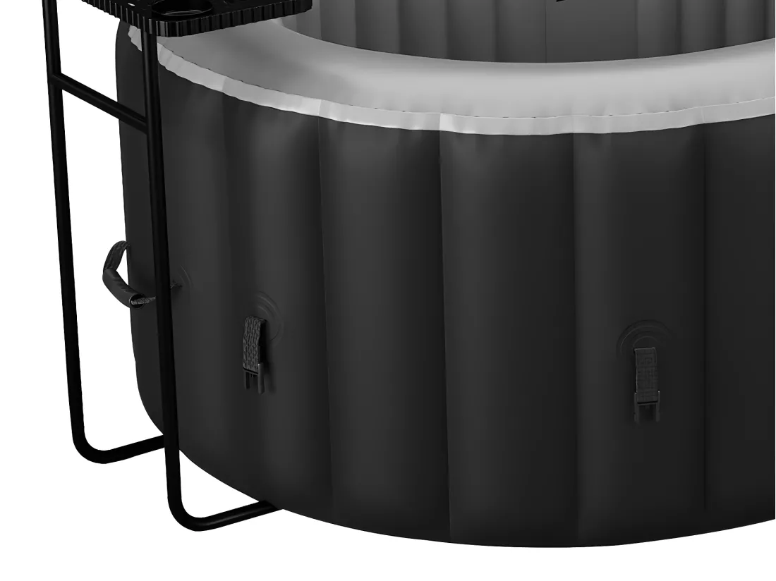 SPA gonflable ovale 2 places - L190 x P120 x H65 cm - 90 buses d'air - Noir - B-LUCKY II