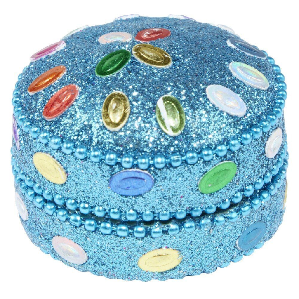 Boîte à bijoux ronde à paillettes