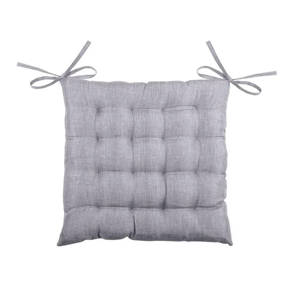 Stof Textile stoelkussen - grijs - 40 x 40 x 4 cm