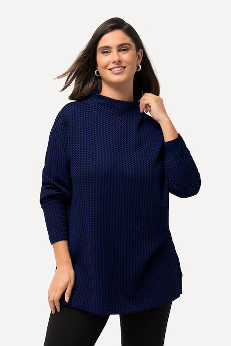Sweatshirt, Struktur, Stehkragen, Langarm