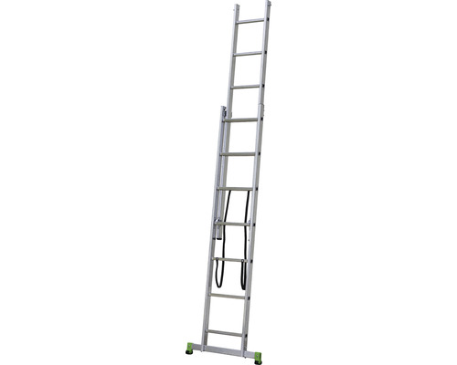 CLASSIC multifunctionele ladder, aanleun-, trap- of uitschuifladder, aluminium, 2-delig, 2 x 7 sporten, werkhoogte 3,6 m