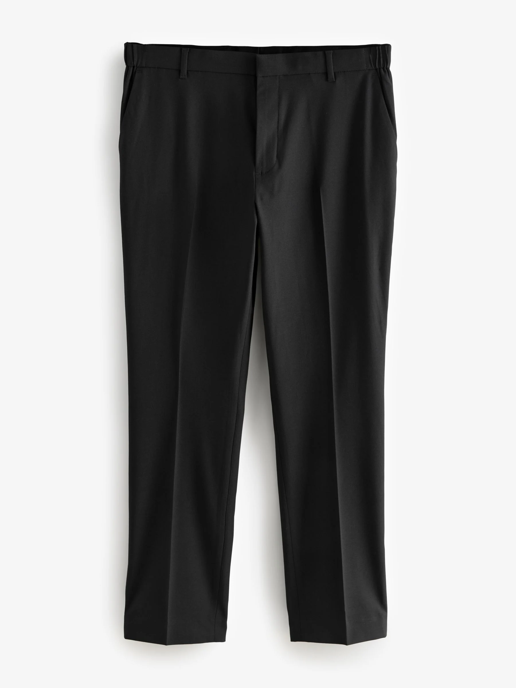 Zwart - Slim Fit - Elasticated Waist Motionflex Stretch Smart Trousers