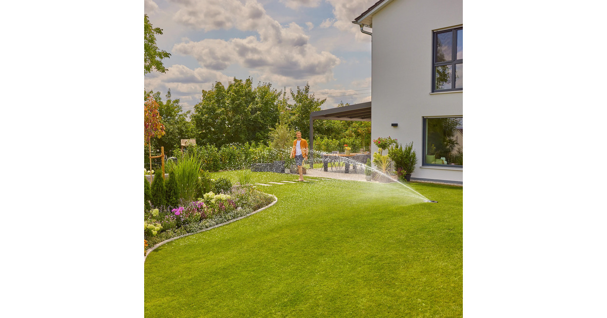 GARDENAPipeline-irrigatiesysteem AquaPrecise op zonne-energie voor gazon sprinklersysteem  (Grijs/turquoise)