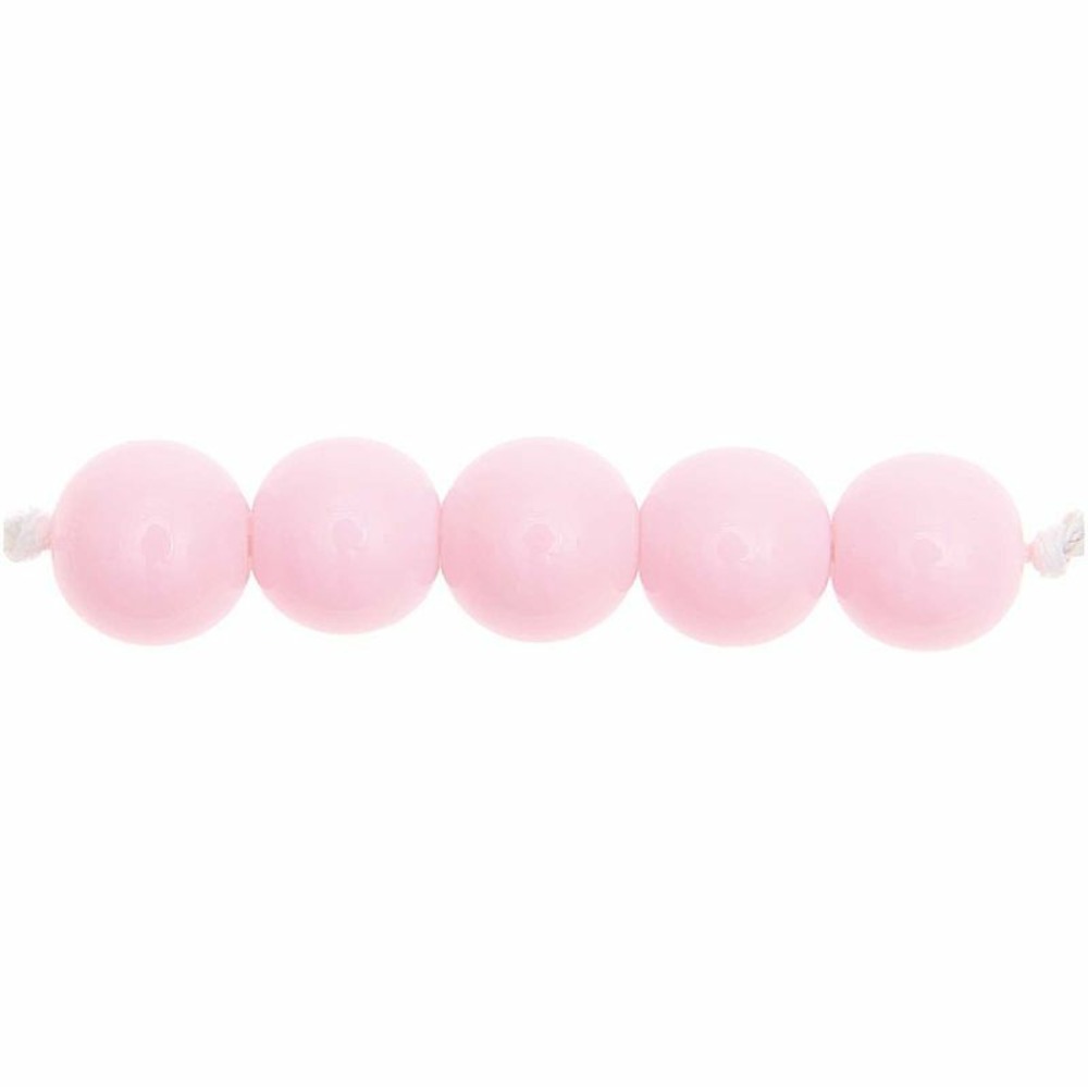 24 perles rondes 10 mm - rose
