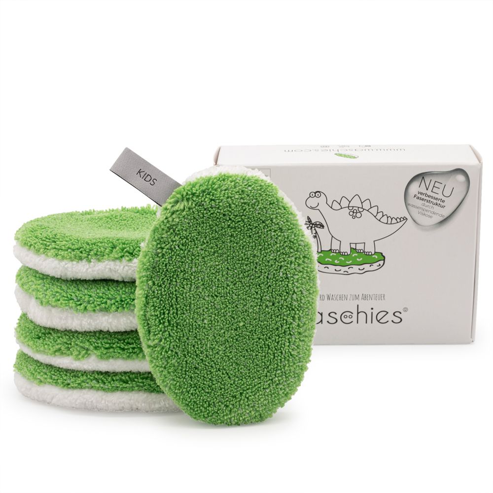 waschies supersofte Waschpads für Babys und Kinder Grün 5er Set