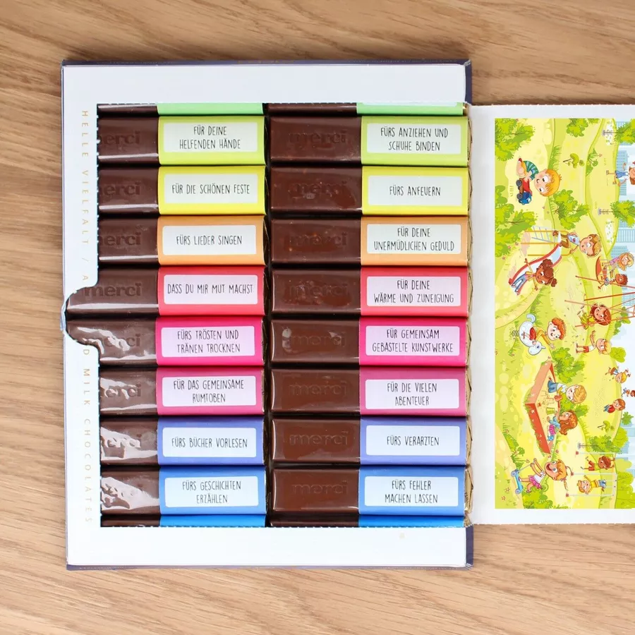 Nikima Papeterie AUFKLEBER SET - Merci Danke Kinder Abschiedsgeschenk Kita Erzieher bunt