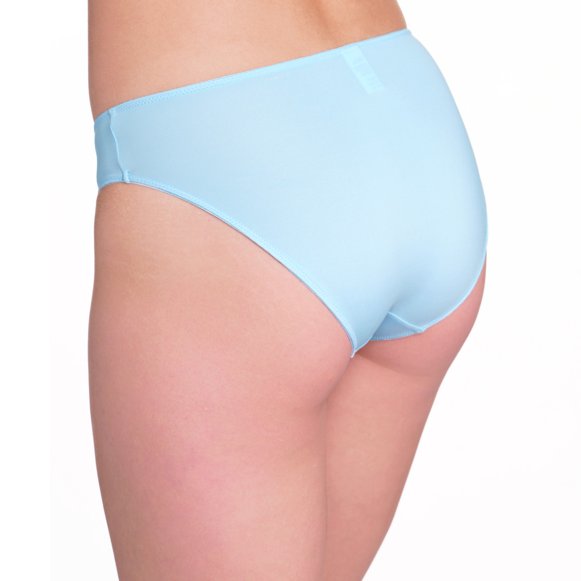 Gina Benotti 2 Damen Slips mit floraler Spitze hellblau / weiss