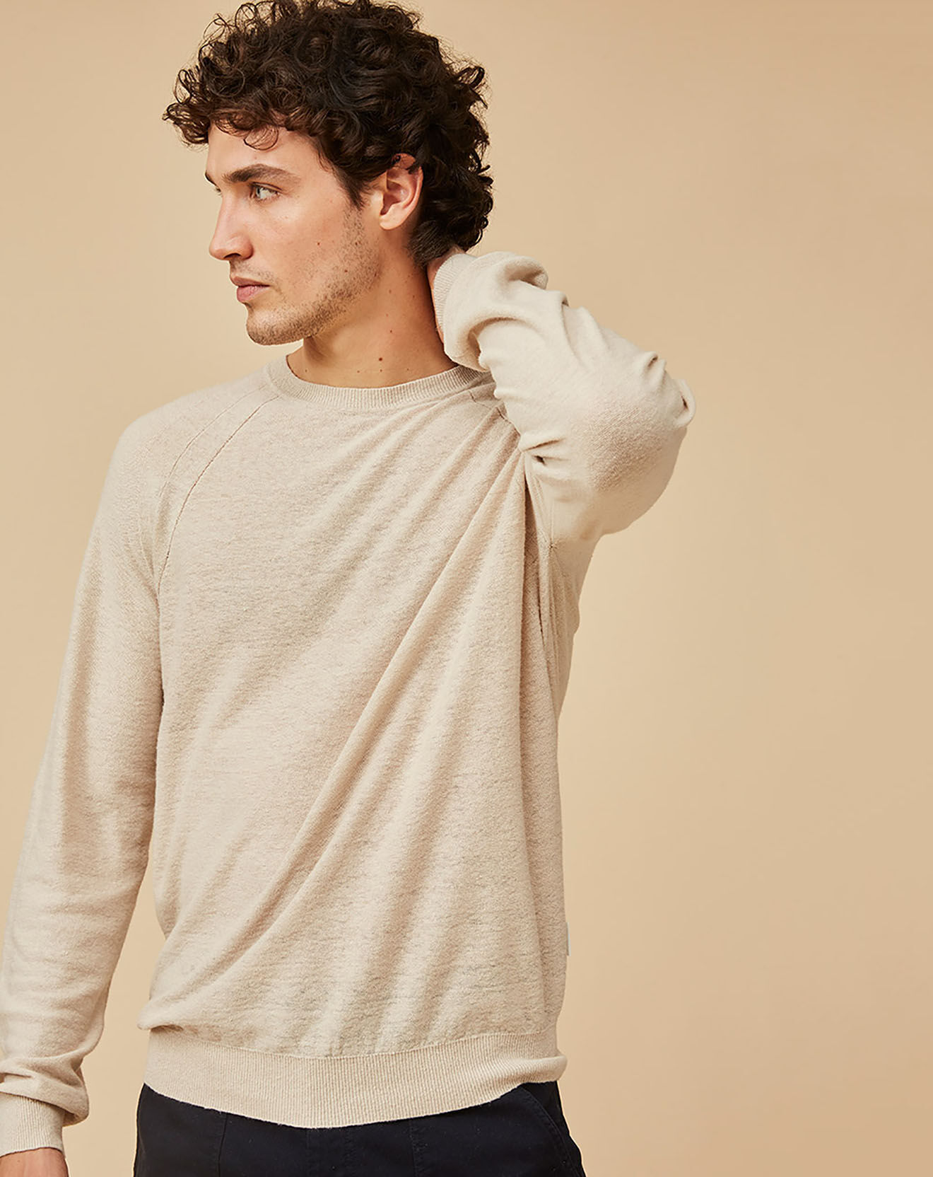 Harris Wilson Pull en Lin & Coton Macena beige