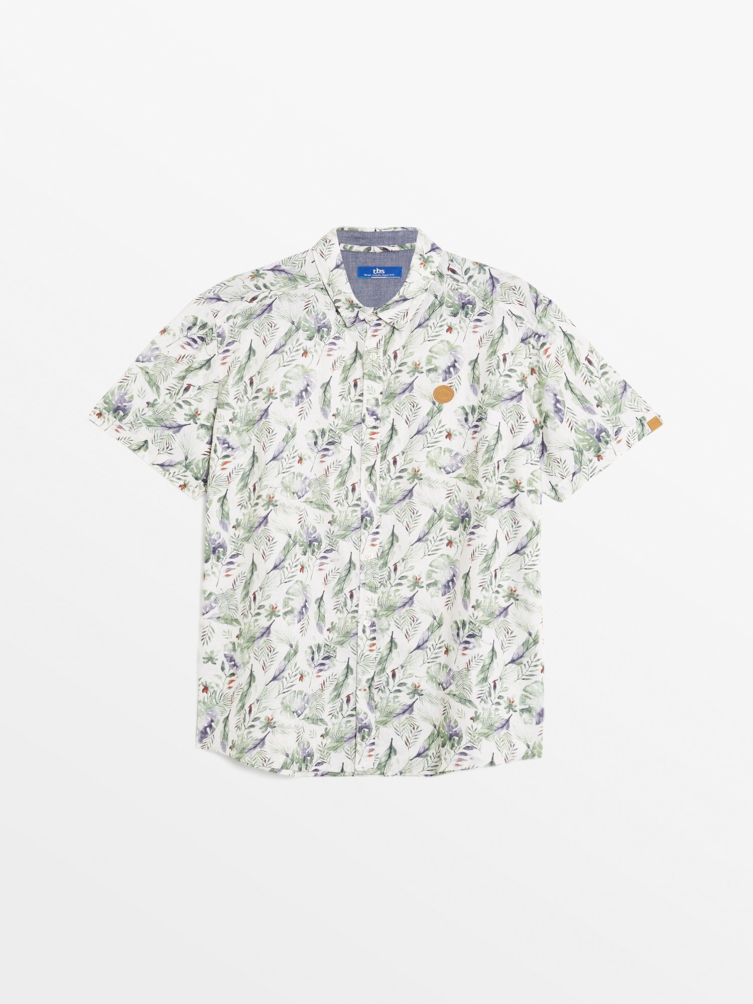 Chemise Homme En Lin Motif Vert