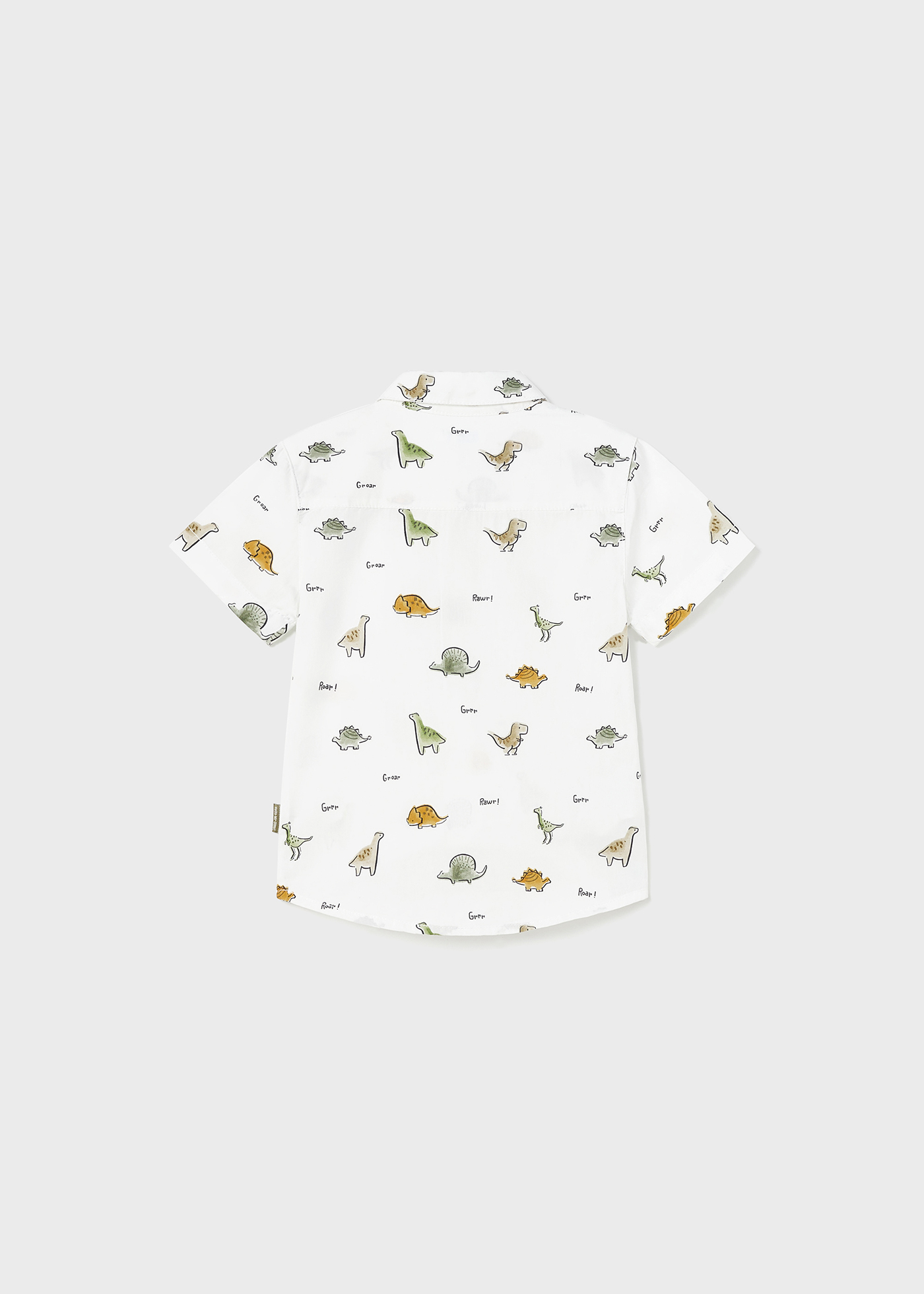 Camisa infantil de algodão estampado com mangas curtas