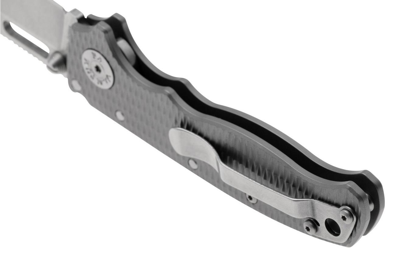 Demko Knives AD20.5 Shark-Lock CPM 20CV Shark Foot AD205-20CV-TI-TEX-SF Milled Titanium, zakmes
