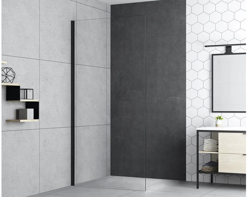 form&style Walk In MODENA 100 x 195 cm Profiel zwart mat Helder glas vuilafstotende glascoating