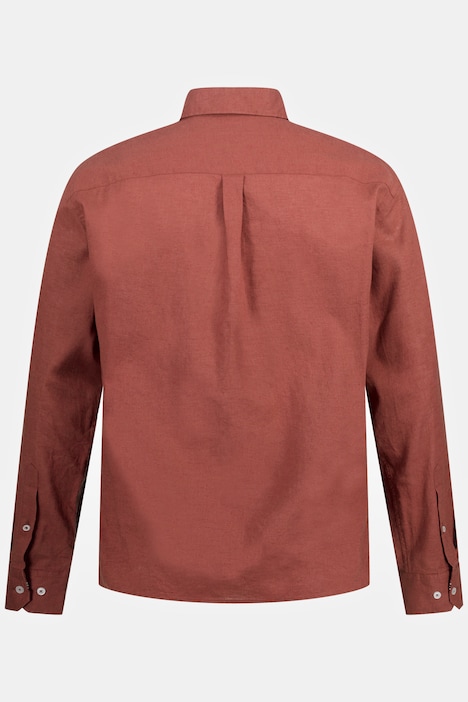Leinenmix Hemd, Langarm, Kentkragen, Modern Fit