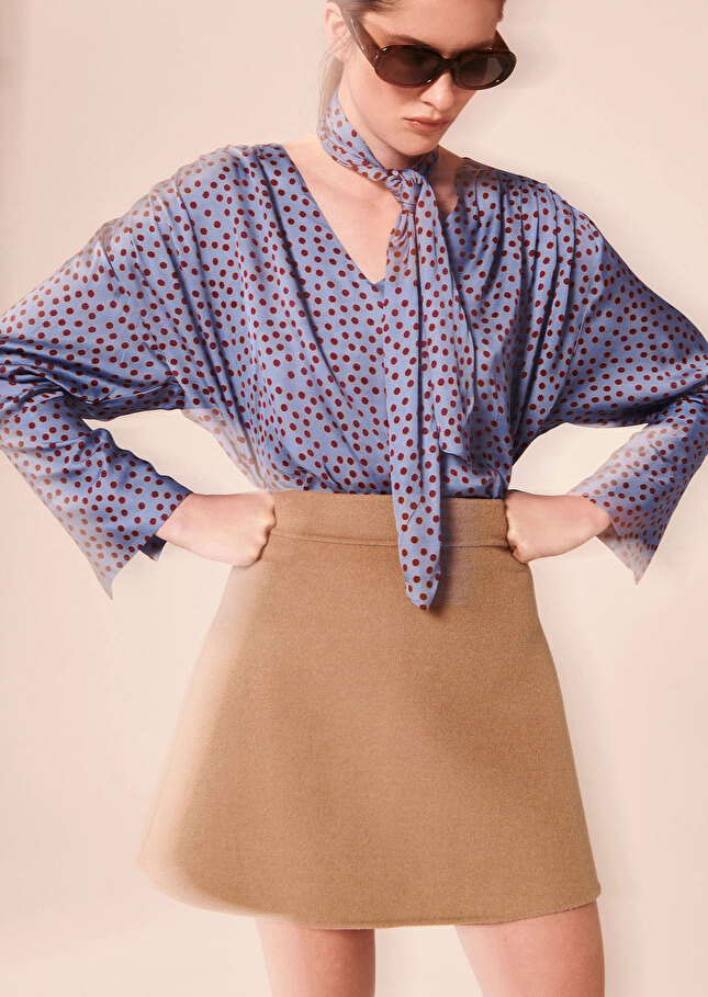 Chemise Carolinebleue imprimée à pois