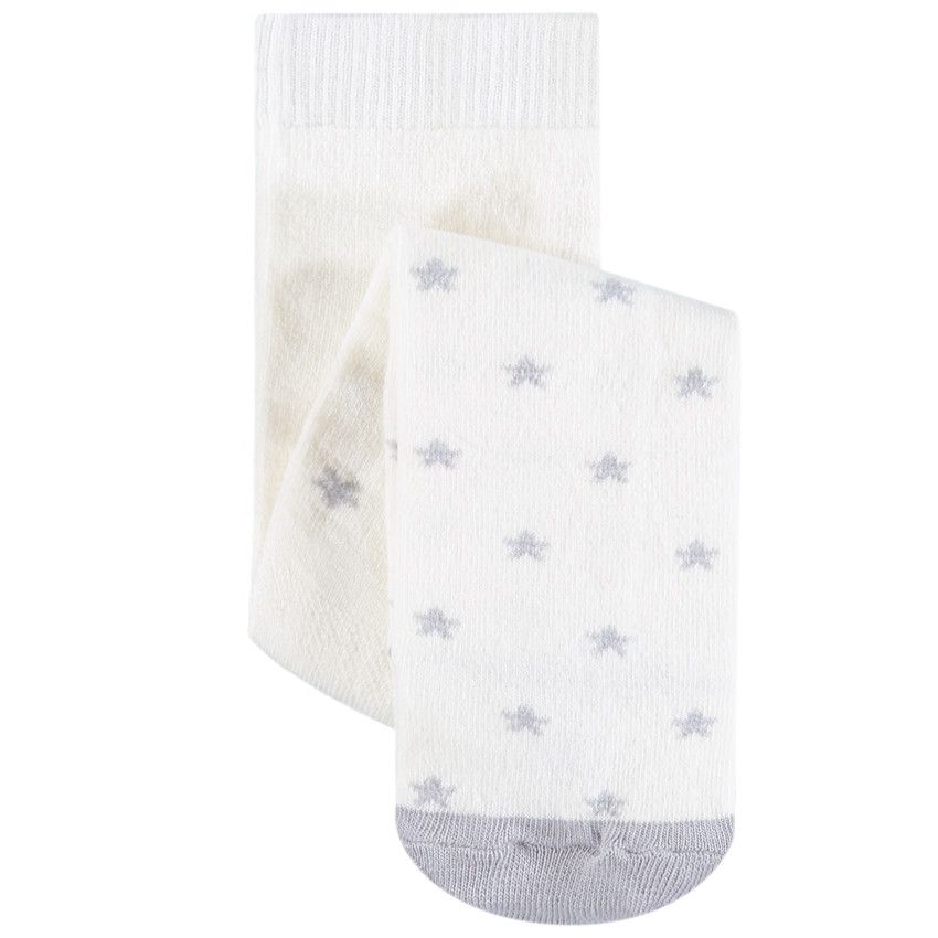 Collant épais motif étoilé - Ecru