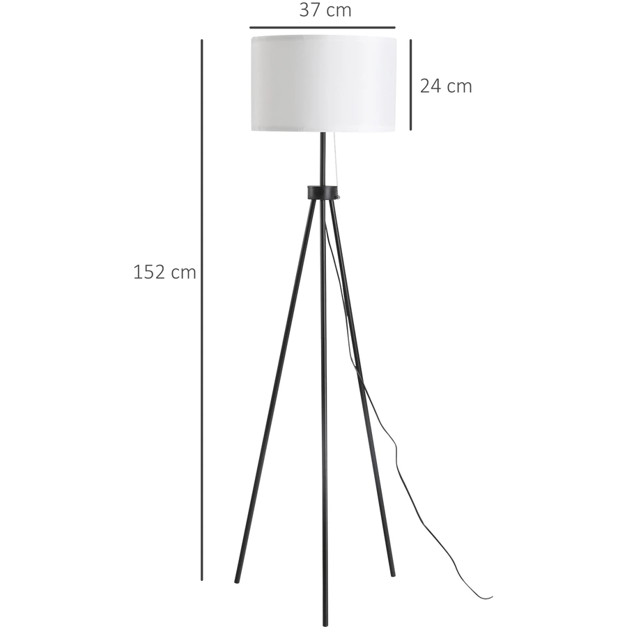 HOMCOM Tripod-Stehlampe schwarz, weiß