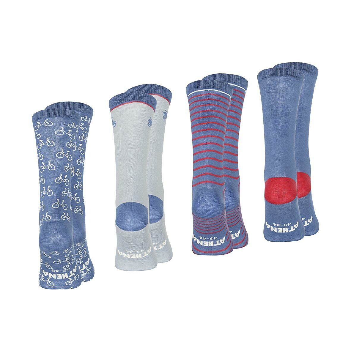 ATHENA<br>Conjunto de 4 pares de meias estampadas