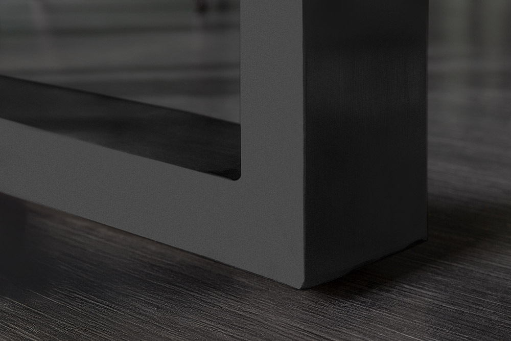 Massiver Esstisch MAMMUT 300cm braun honey finish Akazie schwarz Baumkante