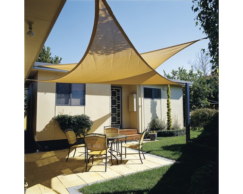 Driehoekig zonnescherm, beige, 360x360x360 cm