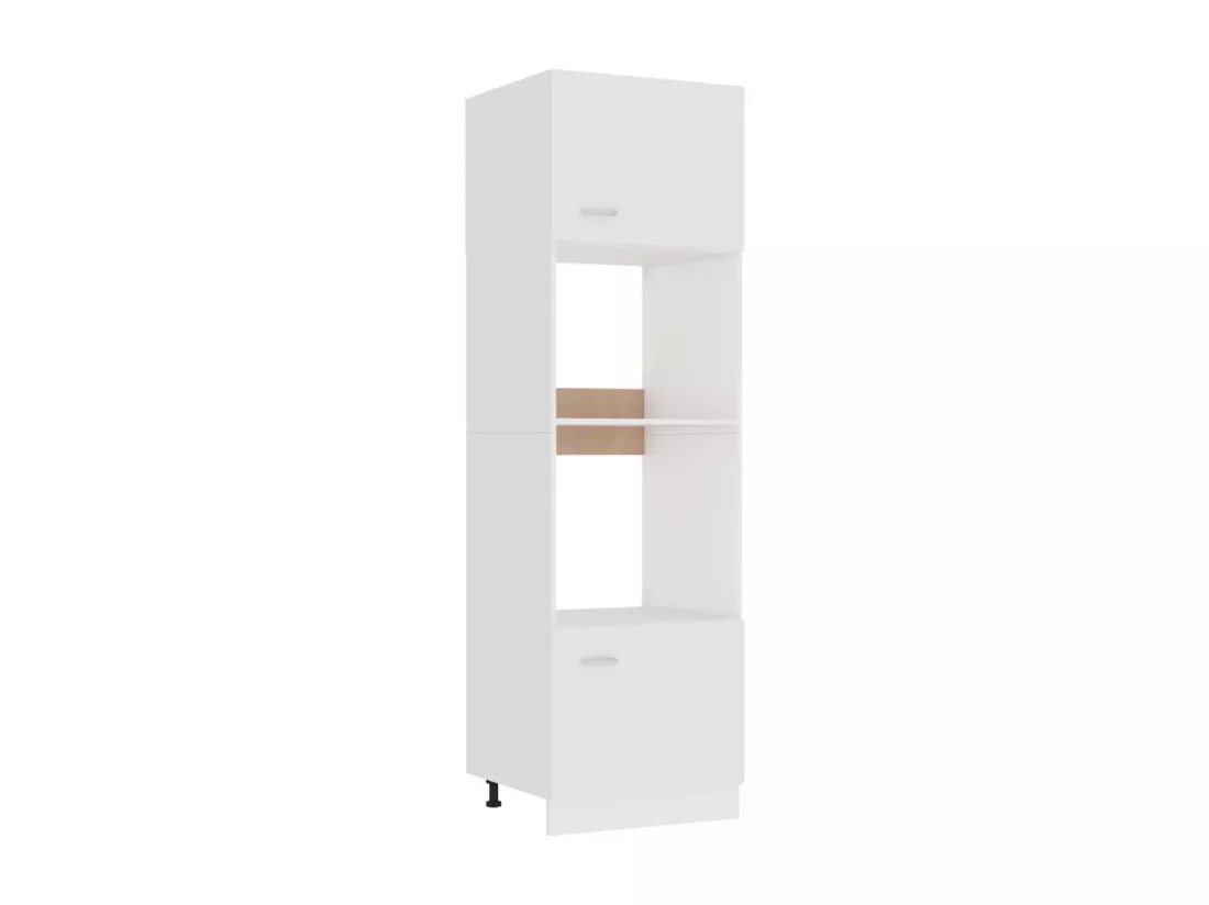 Armoire à micro-ondes Blanc 60x57x207 cm Bois d’ingénierie