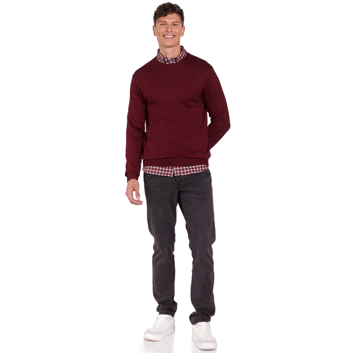 VanVaan Herren Pullover mit Kaschmir dunkelrot