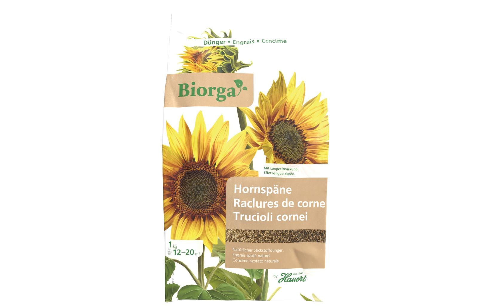 Stickstoffdünger Biorga Hornspäne, 1 kgNatürlicher Stickstoffdünger