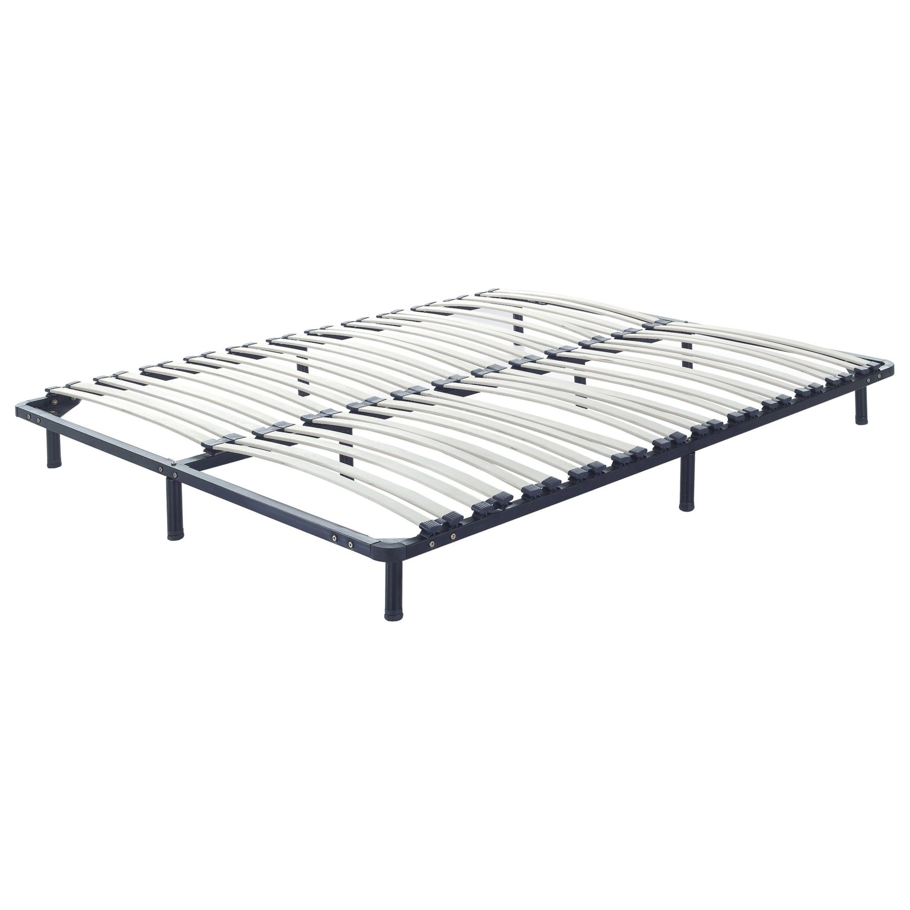 Beliani-BASIC -Vrijstaande lattenbodem-Zwart-160 x 200 cm-Staal