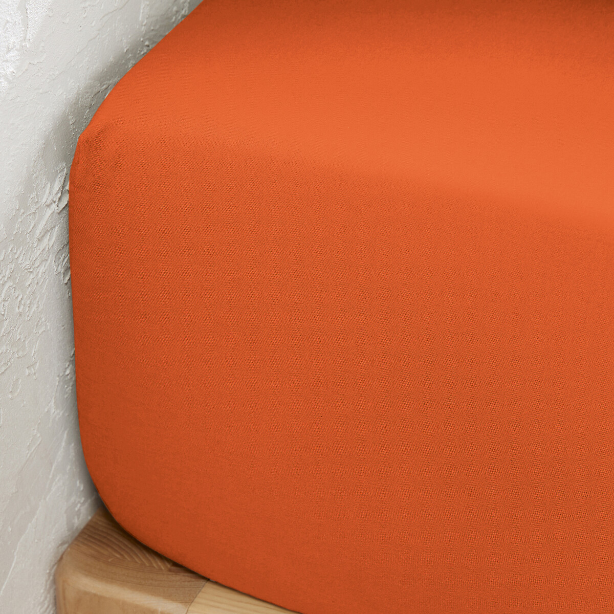 LA REDOUTE INTERIEURS<br>Lençol de baixo liso em algodão lavado, dobra de 25 cm, Mérida