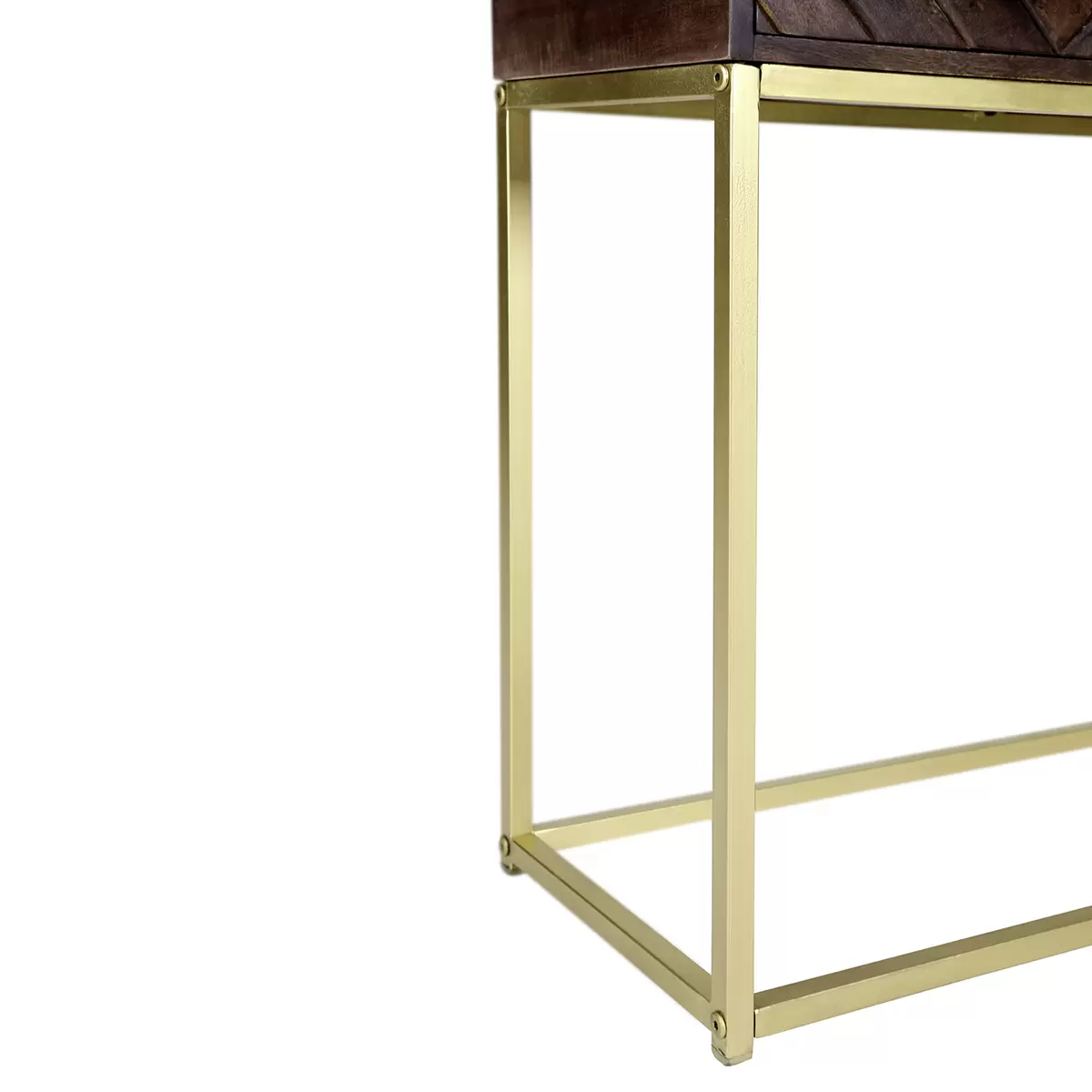 Konsolentisch Fishbone braun,gold