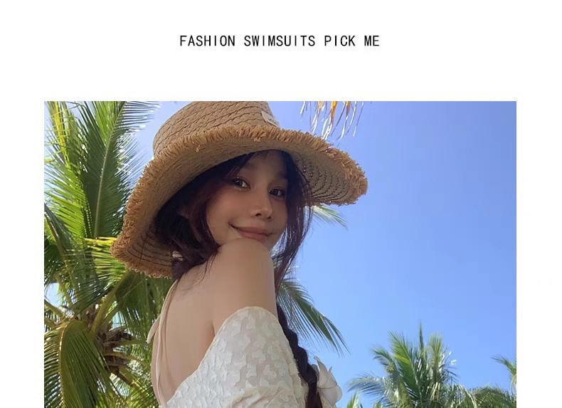 Hipper - Set: Halter Bikini Top + Broekje + Lange Mouwen Cover Up + Rok