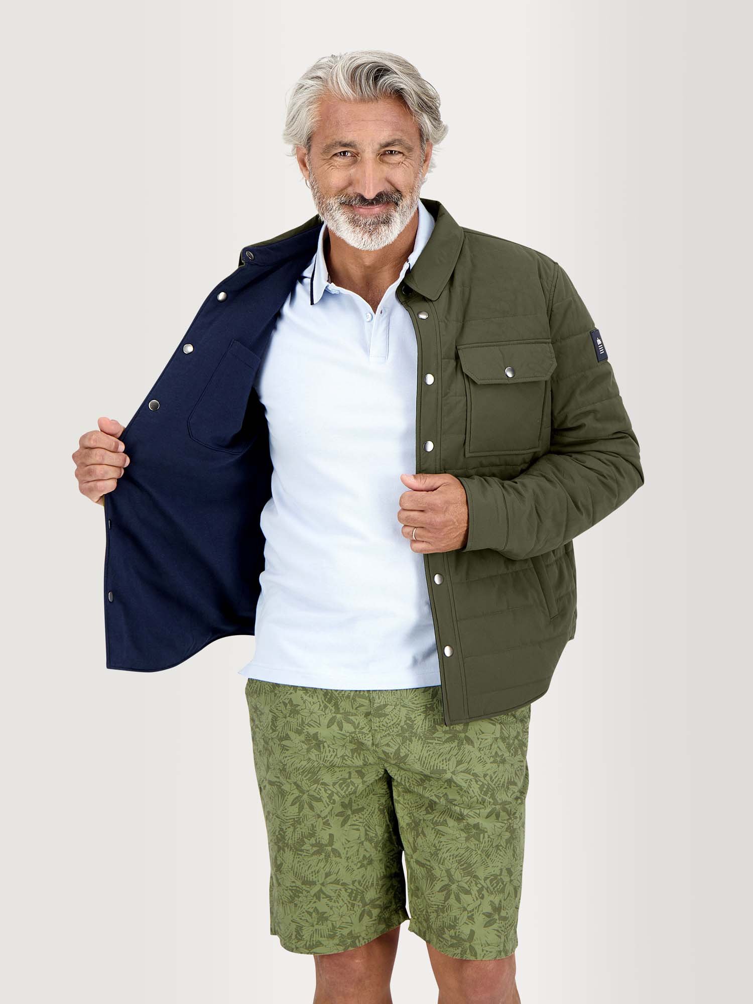 Veste Homme Reversible 4 poches Marine et Kaki