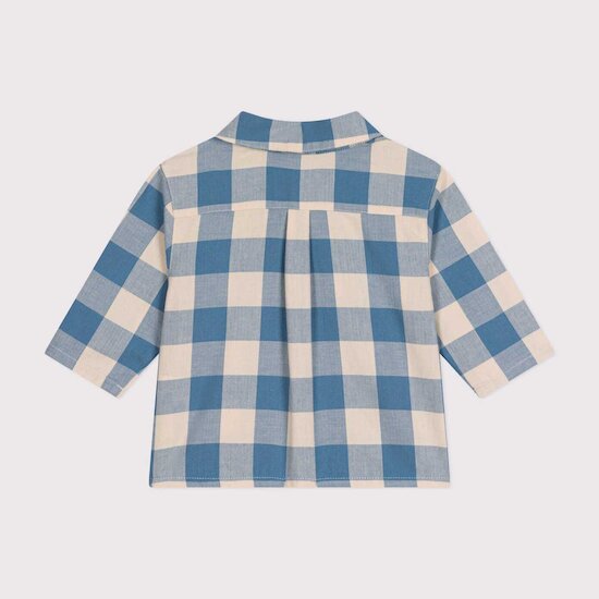 Chemise manches longues en flanelle   Bleu Beach / Avalanche        36 mois   de               Petit Bateau