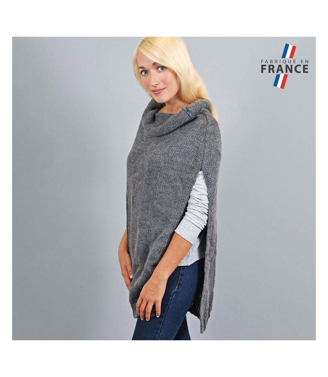 Poncho col roulé Ania  - Fabriqué en France