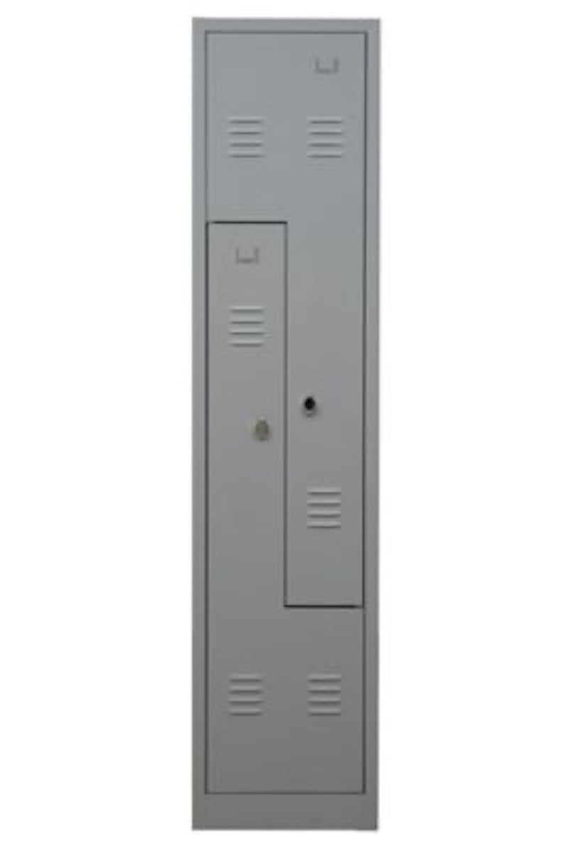 PROREGAL Garderobekast Camel 2-Vaks Z-Design HxBxD 180 x 41 x 50 cm Hangslot Grijs