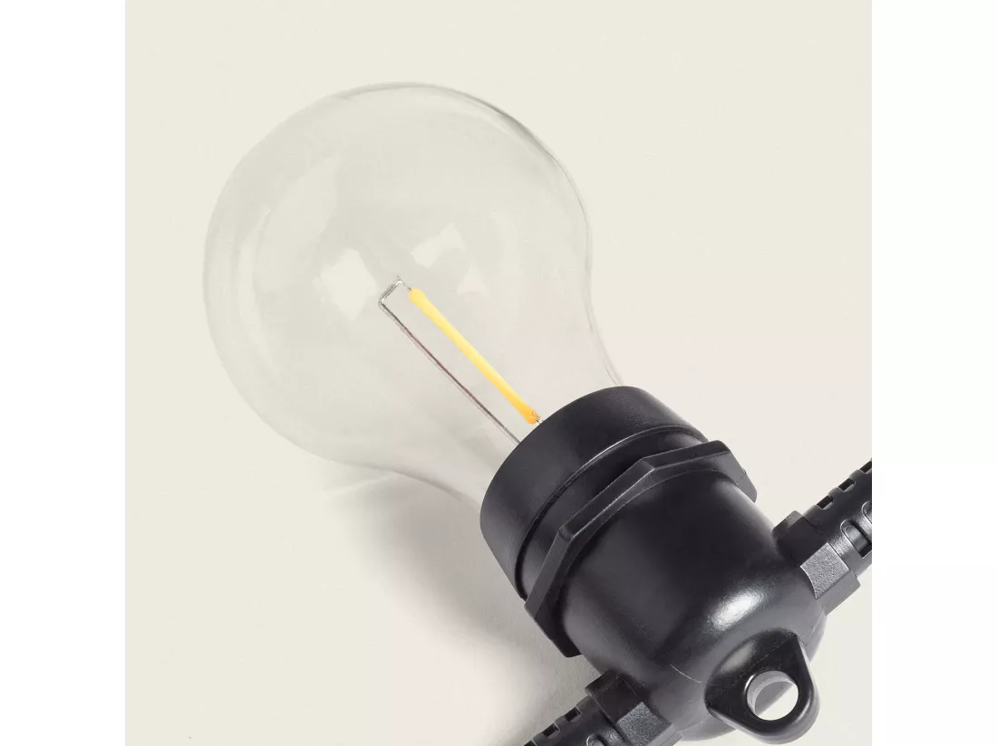 Guirlande Extérieure avec 5m Noire + 5 Ampules Filament LED E27 24V Noir