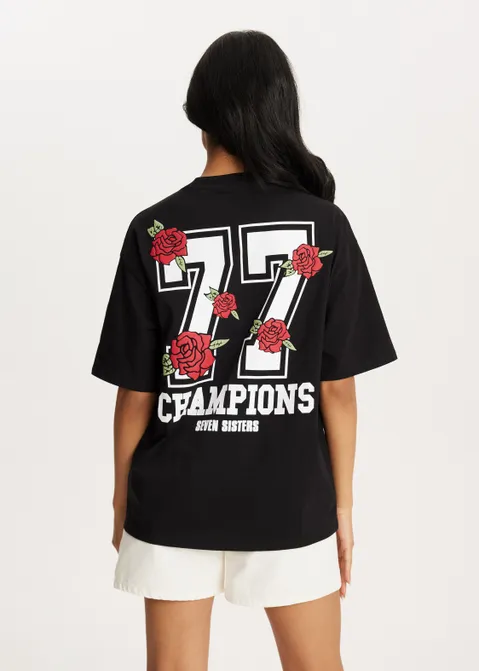 T-shirt met print champions zwart (ZWART)