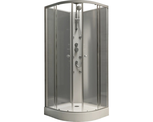SCHULTE Rhodos Express Plus complete douche-unit, 85 x 85 x 225 cm, natuurlijk aluminium